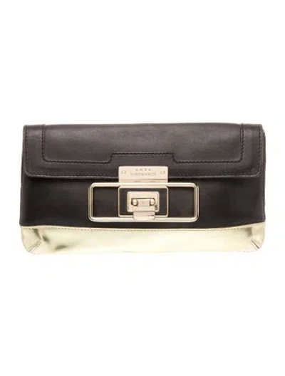 Pre-owned Anya Hindmarch Leather Clutch In Black