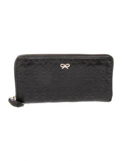 Pre-owned Anya Hindmarch Leather Clutch In Black