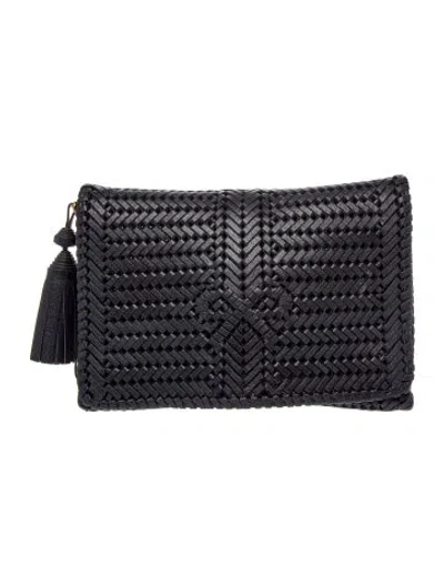 Pre-owned Anya Hindmarch Leather Clutch In Black