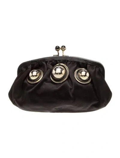Pre-owned Anya Hindmarch Leather Clutch In Black