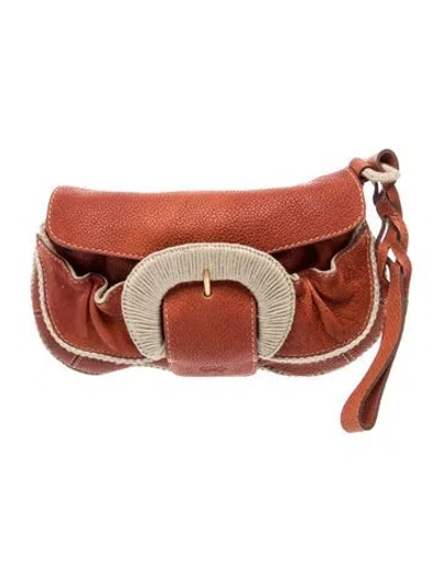 Pre-owned Anya Hindmarch Leather Clutch In Brown