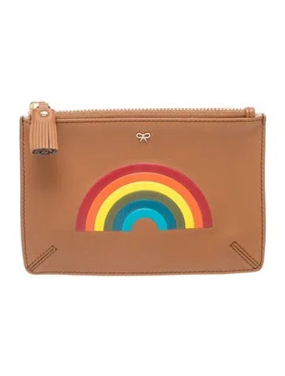 Pre-owned Anya Hindmarch Leather Clutch In Brown