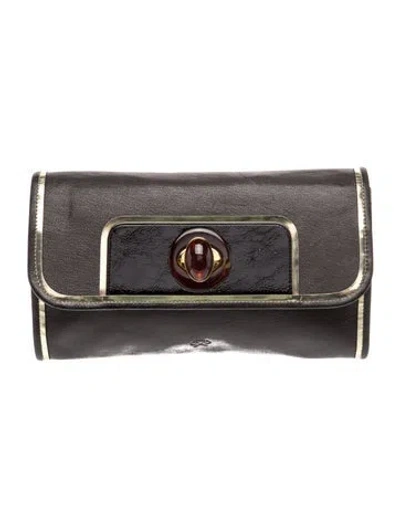 Pre-owned Anya Hindmarch Leather Clutch In Grey
