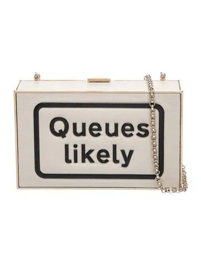 Pre-owned Anya Hindmarch Leather Clutch In Neutrals