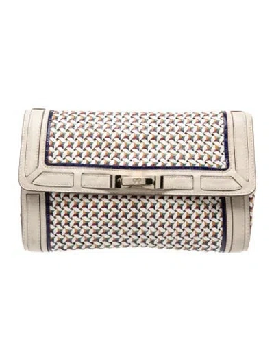 Pre-owned Anya Hindmarch Leather Clutch In Neutrals