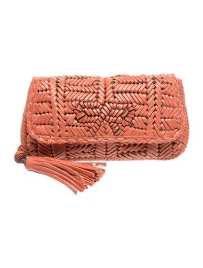Pre-owned Anya Hindmarch Leather Clutch In Orange