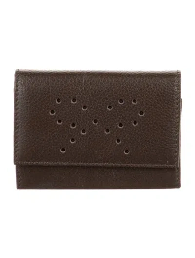 Pre-owned Anya Hindmarch Leather Coin Pouch In Brown