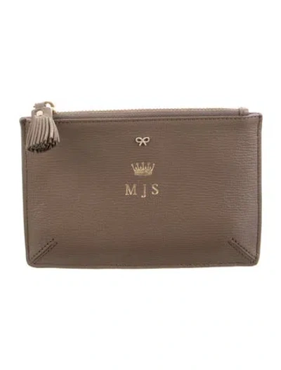 Pre-owned Anya Hindmarch Leather Cosmetic Bag In Brown