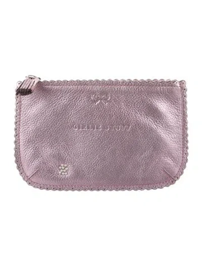 Pre-owned Anya Hindmarch Leather Cosmetic Bag In Purple