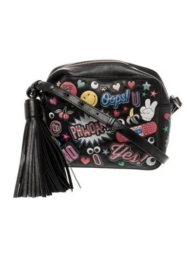 Pre-owned Anya Hindmarch Leather Crossbody Bag In Black