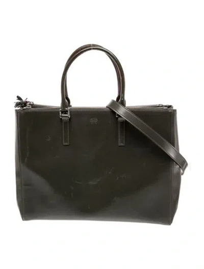 Pre-owned Anya Hindmarch Leather Crossbody Bag In Black
