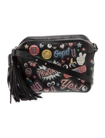 Pre-owned Anya Hindmarch Leather Crossbody Bag In Black