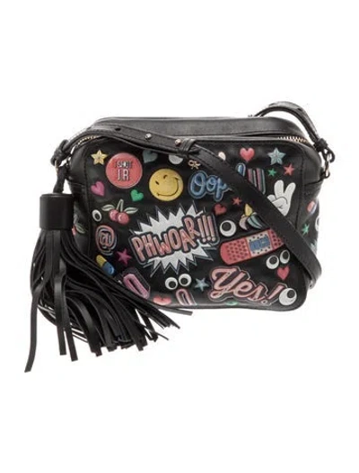 Pre-owned Anya Hindmarch Leather Crossbody Bag In Black