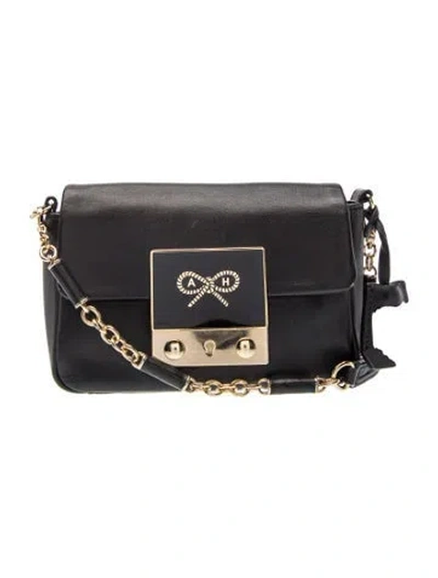 Pre-owned Anya Hindmarch Leather Crossbody Bag In Black