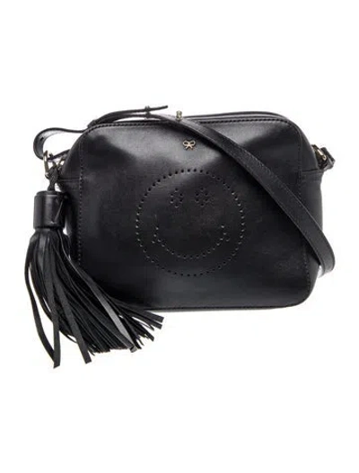 Pre-owned Anya Hindmarch Leather Crossbody Bag In Black