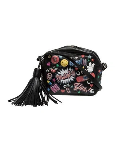 Pre-owned Anya Hindmarch Leather Crossbody Bag In Black