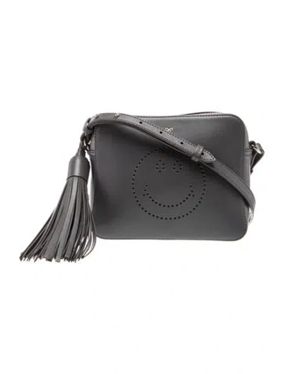 Pre-owned Anya Hindmarch Leather Crossbody Bag In Grey