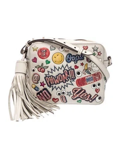 Pre-owned Anya Hindmarch Leather Crossbody Bag In Neutrals