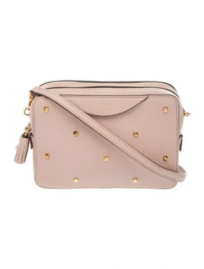 Pre-owned Anya Hindmarch Leather Crossbody Bag In Neutrals/pink