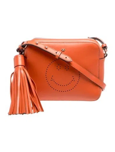 Pre-owned Anya Hindmarch Leather Crossbody Bag In Orange
