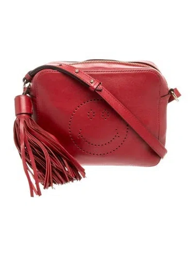 Pre-owned Anya Hindmarch Leather Crossbody Bag In Red