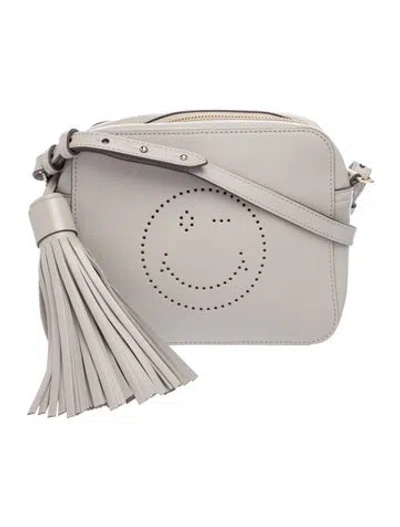 Pre-owned Anya Hindmarch Leather Crossbody Bag In White