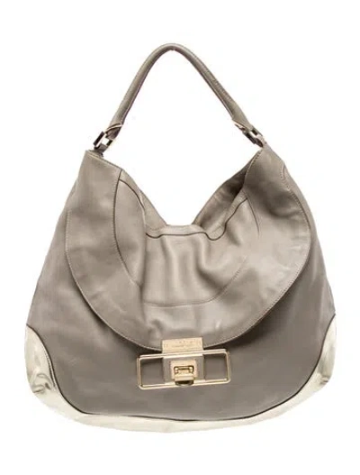 Pre-owned Anya Hindmarch Leather Hobo In Gray