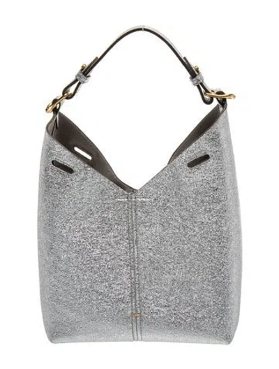 Pre-owned Anya Hindmarch Leather Hobo In Grey