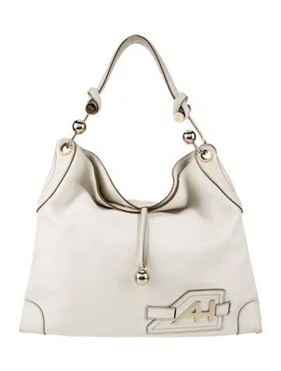 Pre-owned Anya Hindmarch Leather Hobo In Neutral
