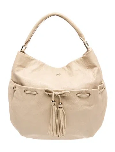 Pre-owned Anya Hindmarch Leather Hobo In Neutrals