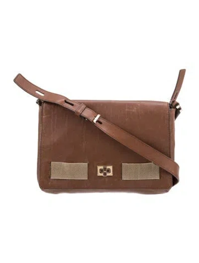 Pre-owned Anya Hindmarch Leather Messenger Bag In Brown
