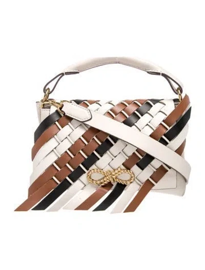 Pre-owned Anya Hindmarch Leather Messenger Bag In Neutrals