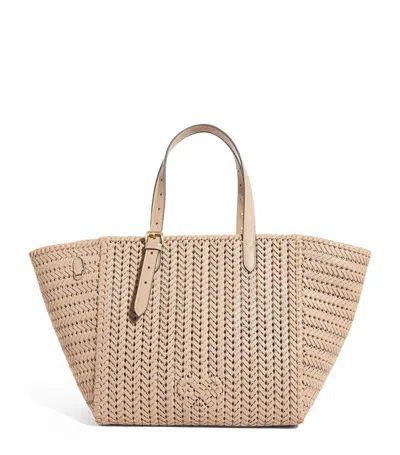 Anya Hindmarch Leather Neeson Tote Bag In Beige