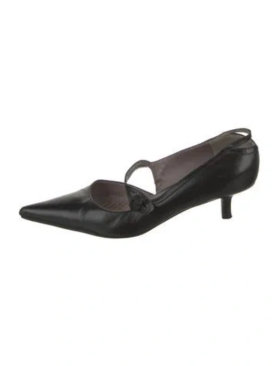 Pre-owned Anya Hindmarch Leather Ruffle Embellishment Pumps In Brown