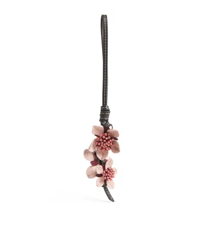 Anya Hindmarch Leather Sakura Charm In Pink