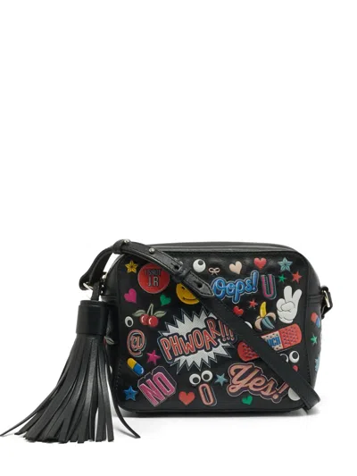 Pre-owned Anya Hindmarch Leather Shoulder Bag In Black