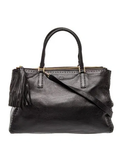 Pre-owned Anya Hindmarch Leather Shoulder Bag In Black