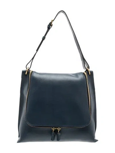 Pre-owned Anya Hindmarch Leather Shoulder Bag In Blue
