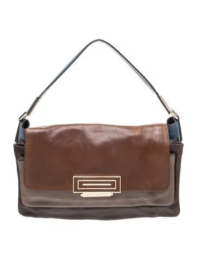 Pre-owned Anya Hindmarch Leather Shoulder Bag In Brown/green