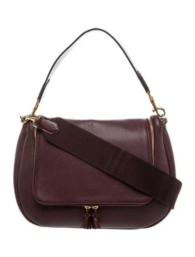 Pre-owned Anya Hindmarch Leather Shoulder Bag In Burgundy