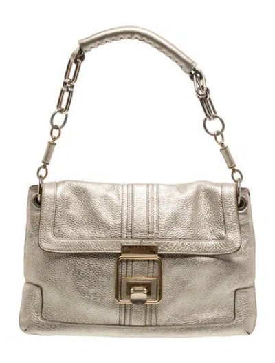 Pre-owned Anya Hindmarch Leather Shoulder Bag In Gold/metallic