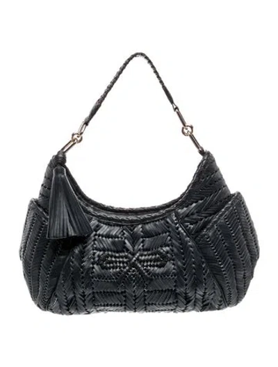 Pre-owned Anya Hindmarch Leather Shoulder Bag In Gray
