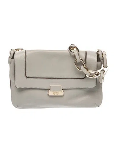 Pre-owned Anya Hindmarch Leather Shoulder Bag In Gray