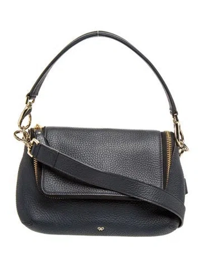 Pre-owned Anya Hindmarch Leather Shoulder Bag In Gray