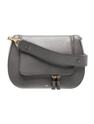 Pre-owned Anya Hindmarch Leather Shoulder Bag In Grey
