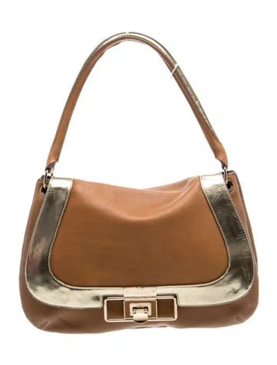 Pre-owned Anya Hindmarch Leather Shoulder Bag In Grey