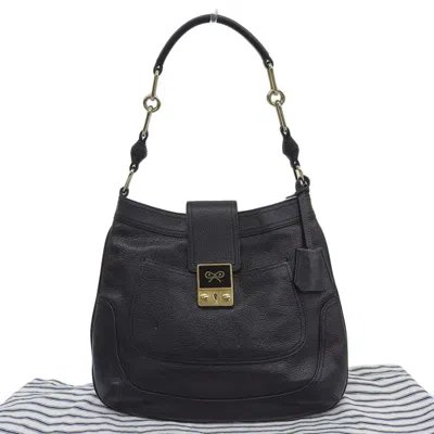 Pre-owned Anya Hindmarch Leather Shoulder Bag () In Black