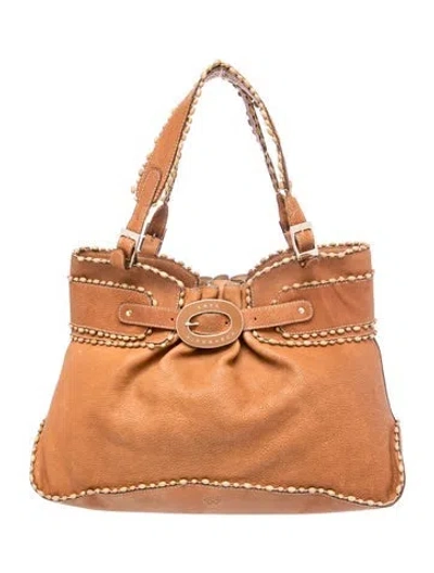 Pre-owned Anya Hindmarch Leather Shoulder Bag Vintage In Brown