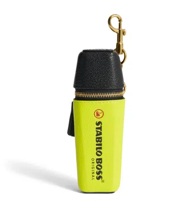 Anya Hindmarch Leather Stabilo Boss Original Coin Purse Charm In Yellow