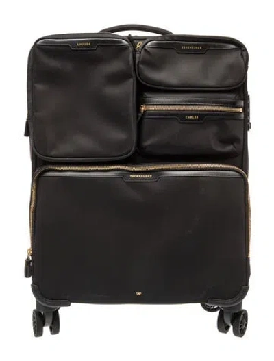 Pre-owned Anya Hindmarch Leather Suitcase In Black
